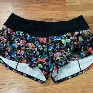lululemon athletica Black Floral Athletic Shorts